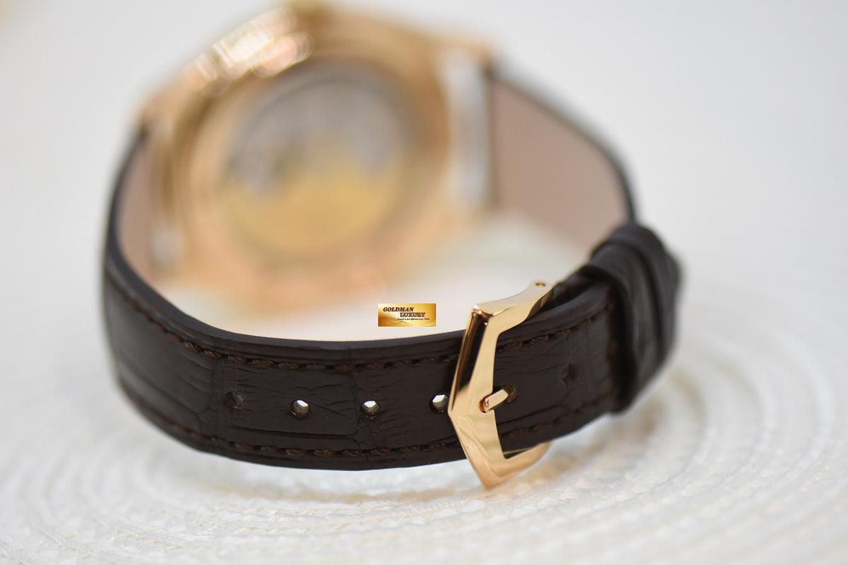 [SOLD] PATEK PHILIPPE ANNUAL CALENDAR GMT ROSE GOLD IN LEATHER STRAP 36mm AUTOMATIC 5035R (MINT)