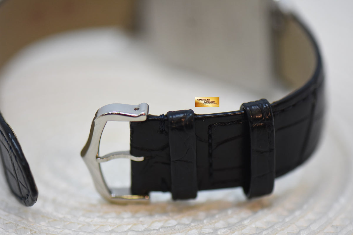 [SOLD] CARTIER SANTOS DUMONT XL STEEL IN LEATHER STRAP MANUAL WINDING WSSA0032 (NEW)