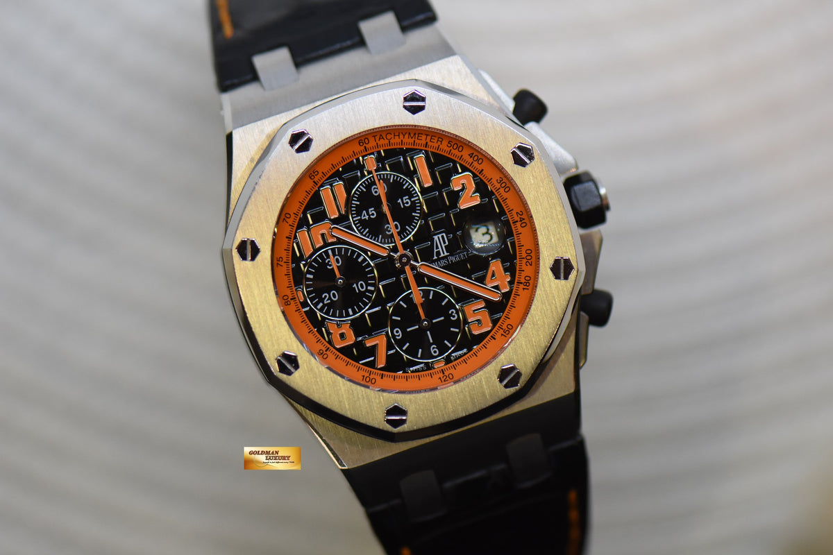 [SOLD] AUDEMARS PIGUET ROYAL OAK “VOLCANO” OFFHSORE 42mm STEEL IN LEATHER STRAP CHRONOGRAPH AUTOMATIC 26170ST (MINT)
