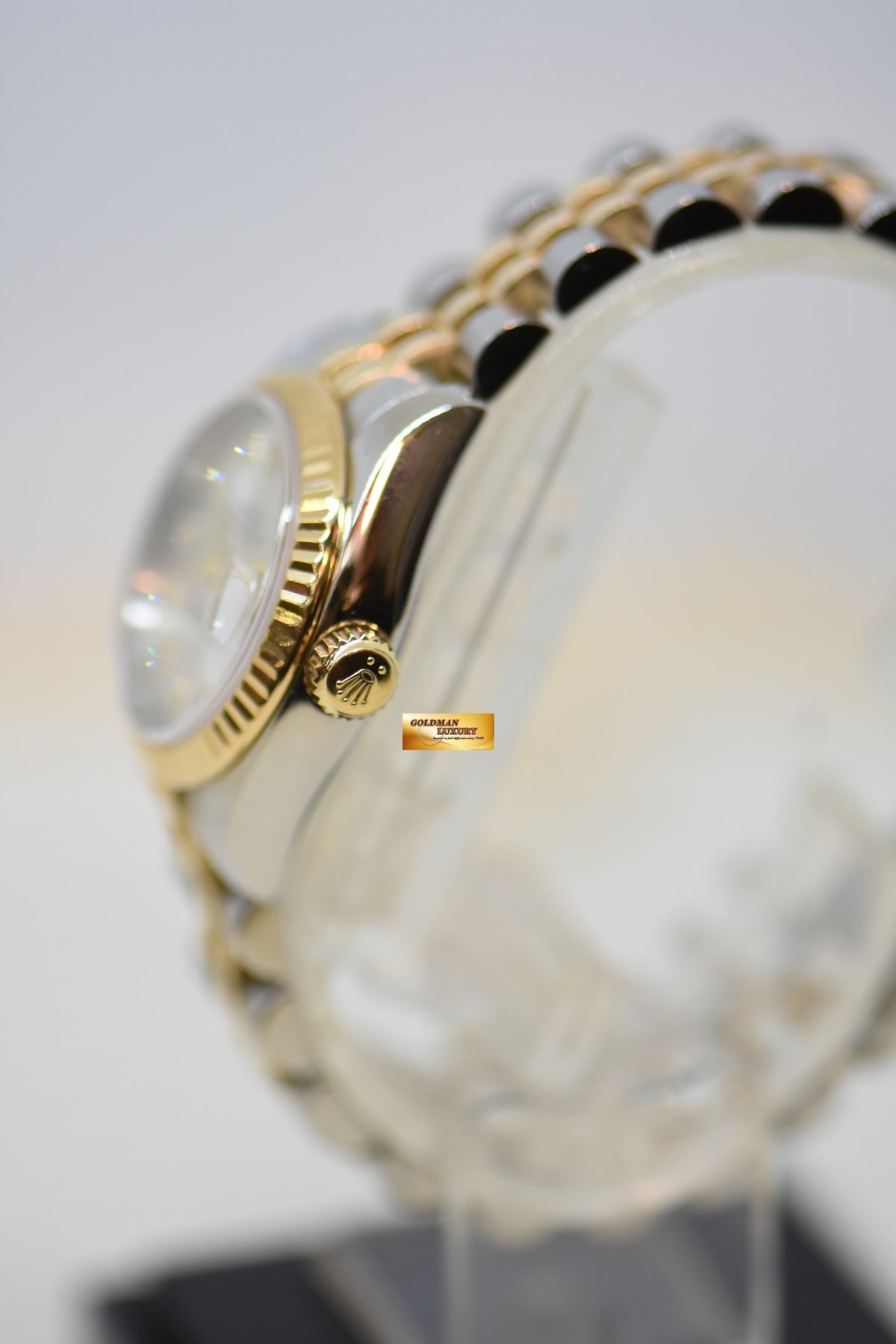 [SOLD] ROLEX OYSTER PERPETUAL DATEJUST 26mm GOLD /  STEEL IN JUBILEE BRACELET SILVER DIAMOND DIAL AUTOMATIC 179173 (MINT)