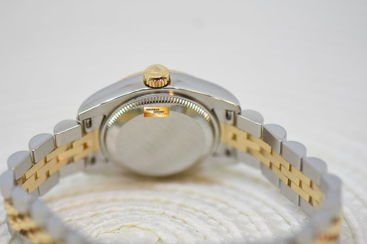 [SOLD] ROLEX OYSTER PERPETUAL DATEJUST 26mm GOLD /  STEEL IN JUBILEE BRACELET SILVER DIAMOND DIAL AUTOMATIC 179173 (MINT)