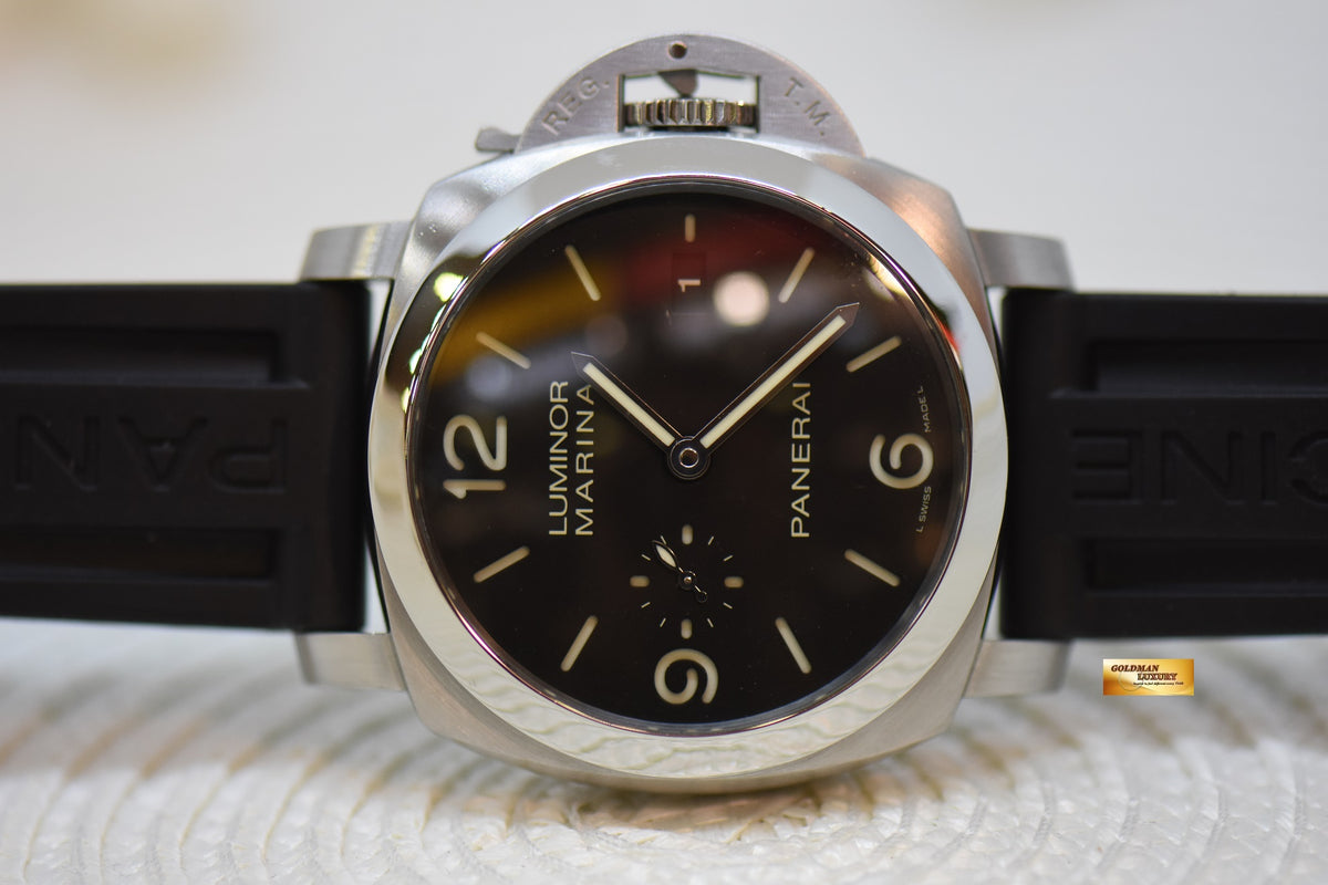[SOLD] PANERAI LUMINOR MARINA 1950 CASE 44mm STEEL IN LEATHER P.9000 AUTOMATIC PAM 312 (MINT)
