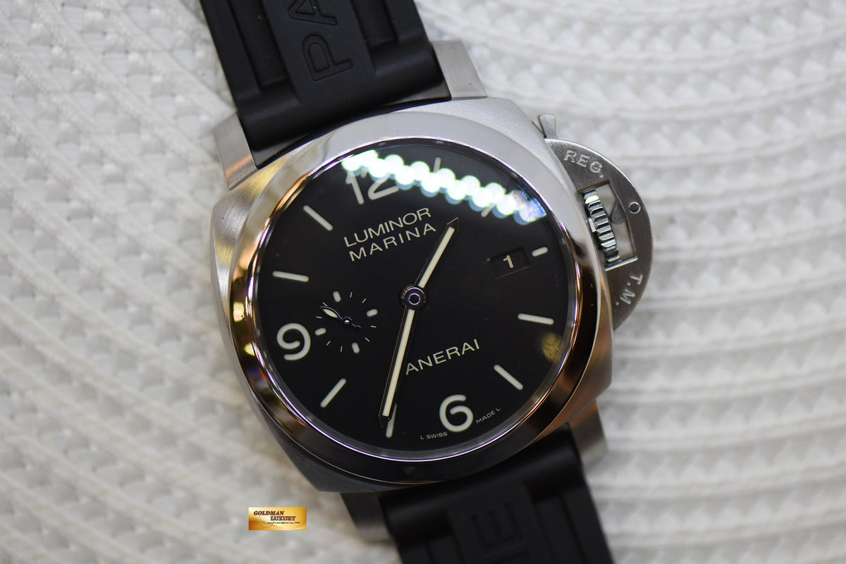 [SOLD] PANERAI LUMINOR MARINA 1950 CASE 44mm STEEL IN LEATHER P.9000 AUTOMATIC PAM 312 (MINT)