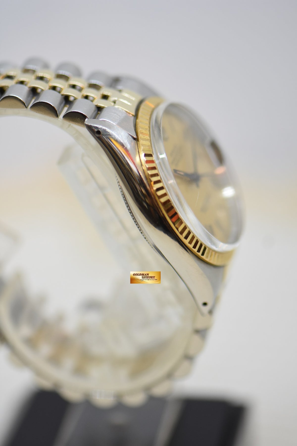 [SOLD] ROLEX OYSTER DATEJUST 36mm HALF-GOLD IN JUBILEE BRACELET GOLD BUCKLEY DIAL 16013 (QUICKSET-DATE) (VINTAGE)