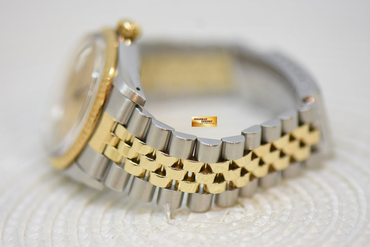 [SOLD] ROLEX OYSTER DATEJUST 36mm HALF-GOLD IN JUBILEE BRACELET GOLD BUCKLEY DIAL 16013 (QUICKSET-DATE) (VINTAGE)