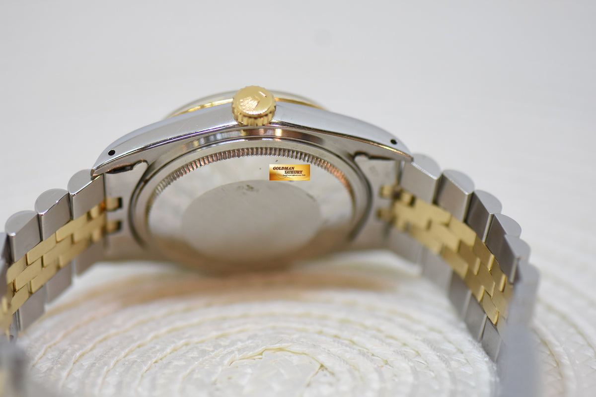 [SOLD] ROLEX OYSTER DATEJUST 36mm HALF-GOLD IN JUBILEE BRACELET GOLD BUCKLEY DIAL 16013 (QUICKSET-DATE) (VINTAGE)