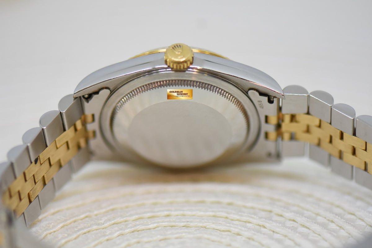 [SOLD] ROLEX OYSTER DATEJUST 36mm HALF-GOLD IN JUBILEE BRACELET GOLD DIAL 16233 (QUICKSET-DATE) (MINT)