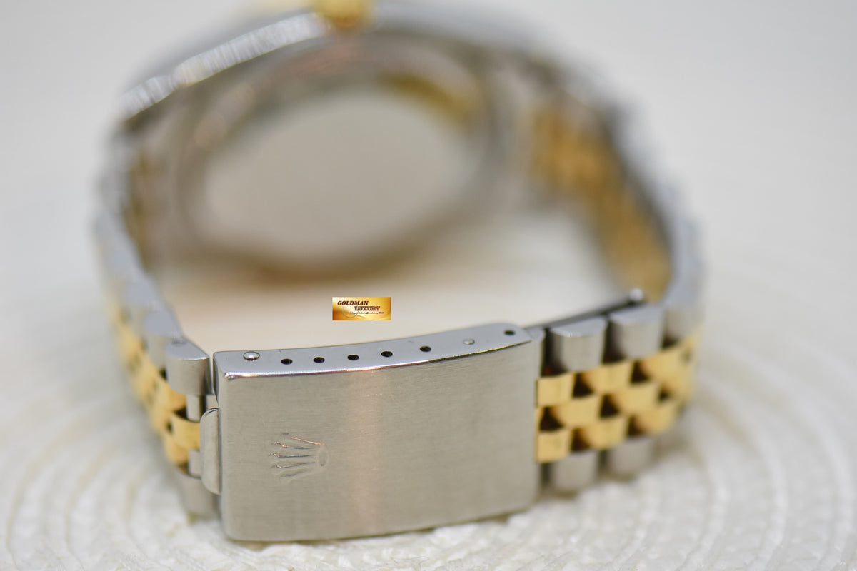 [SOLD] ROLEX OYSTER DATEJUST 36mm HALF-GOLD IN JUBILEE BRACELET GOLD DIAL 16233 (QUICKSET-DATE) (MINT)