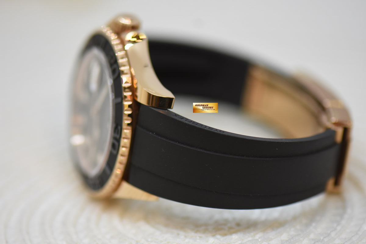 [SOLD] ROLEX OYSTER PERPETUAL YACHT-MASTER 40mm ROSE GOLD IN RUBBER STRAP 116655 (MINT) (UNPOLISHED / STICKERS ON)