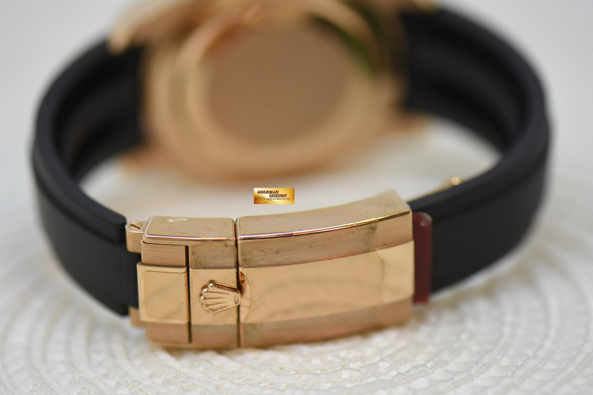 [SOLD] ROLEX OYSTER PERPETUAL YACHT-MASTER 40mm ROSE GOLD IN RUBBER STRAP 116655 (MINT) (UNPOLISHED / STICKERS ON)