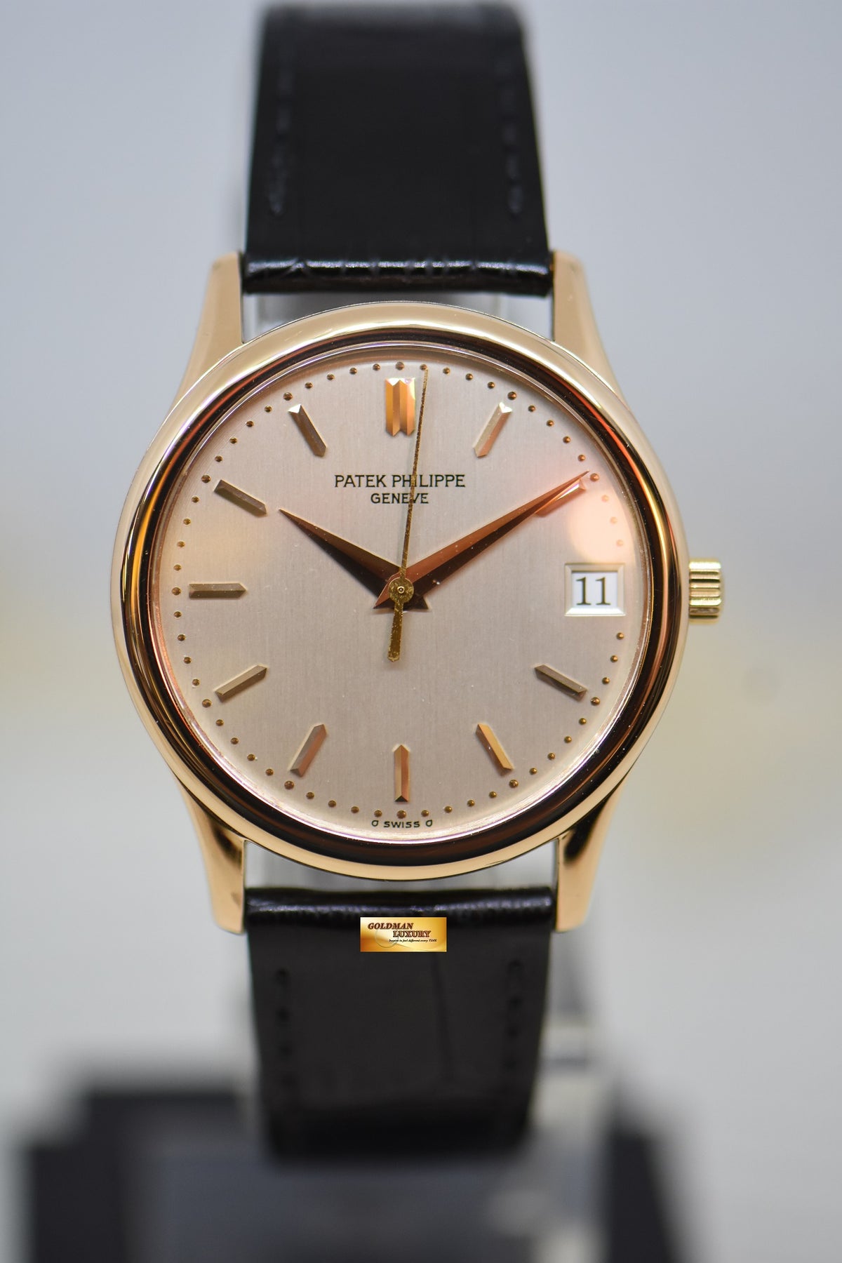 [SOLD] PATEK PHILIPPE CALATRAVA ROSE GOLD IN LEATHER STRAP 34mm SILVERED DIAL AUTOMATIC 3998R (MINT)