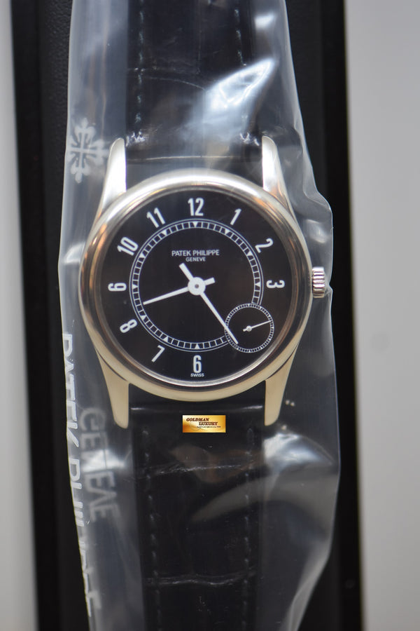 [SOLD] PATEK PHILIPPE CALATRAVA 34mm WHITE GOLD IN LEATHER STRAP AUTOMATIC 5000G (SERVICED PATEK SEAL)