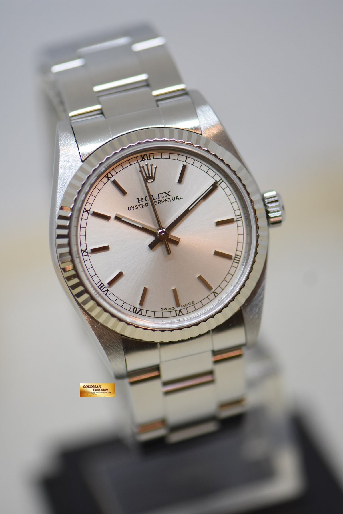 [SOLD] ROLEX OYSTER PERPETUAL 30mm STEEL IN OYSTER BRACELET SILVER DIAL 77014 (MINT)