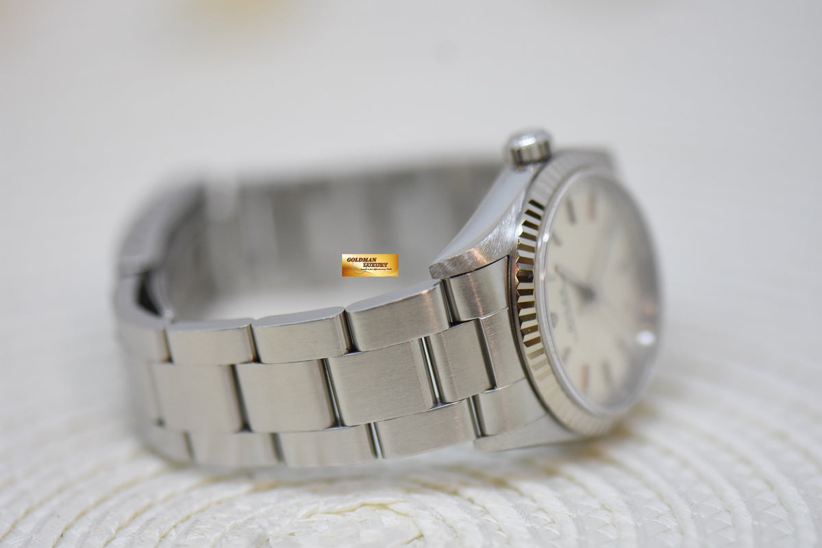 [SOLD] ROLEX OYSTER PERPETUAL 30mm STEEL IN OYSTER BRACELET SILVER DIAL 77014 (MINT)