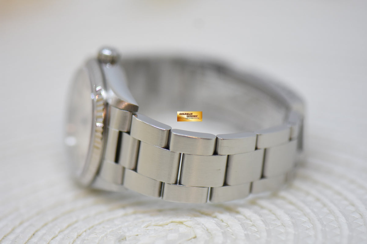 [SOLD] ROLEX OYSTER PERPETUAL 30mm STEEL IN OYSTER BRACELET SILVER DIAL 77014 (MINT)