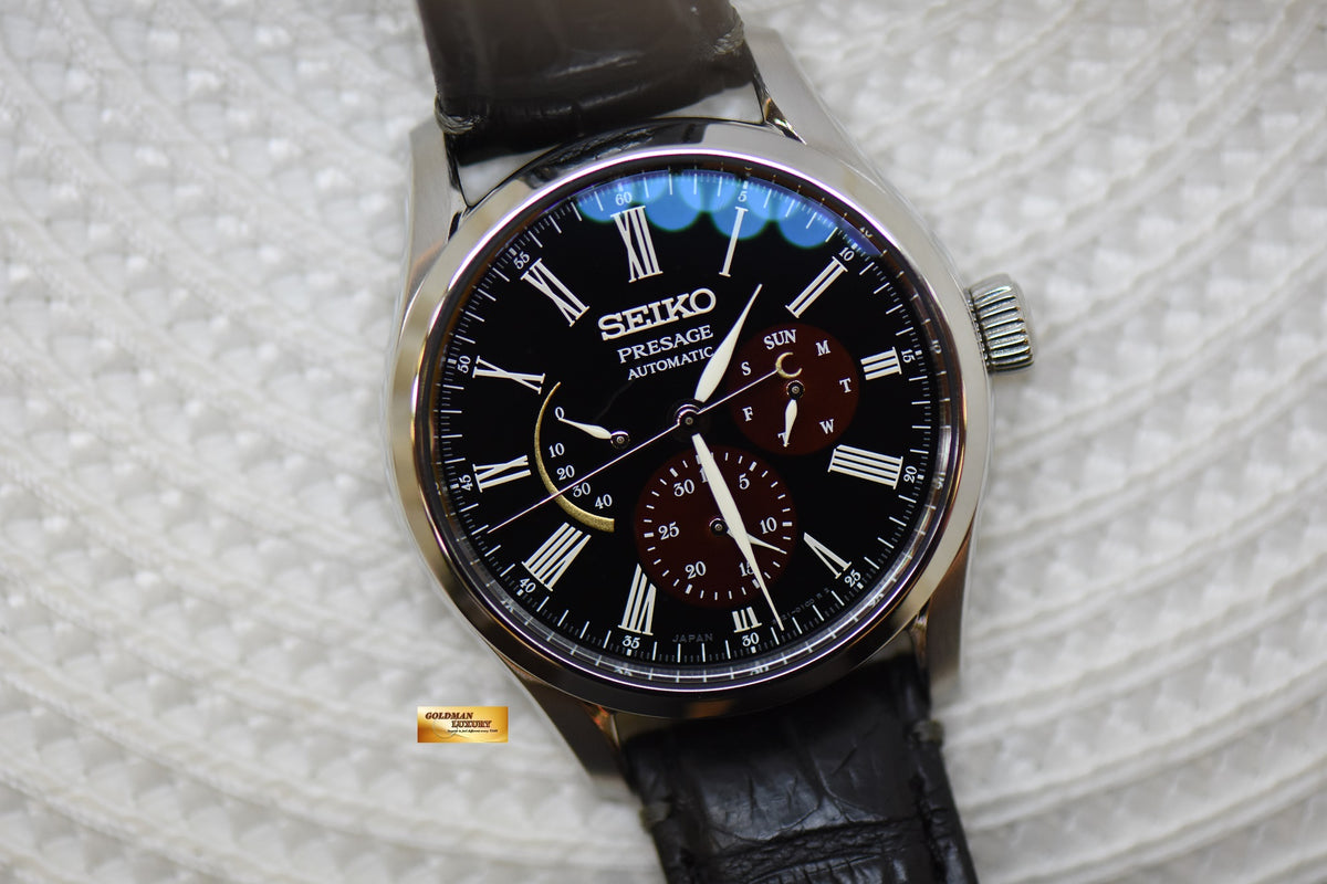 [SOLD] SEIKO PRESAGE URUSHI BYAKUDAN-NURI 40.5mm STEEL IN LEATHER STRAP AUTOMATIC SPB085J1 (MINT)
