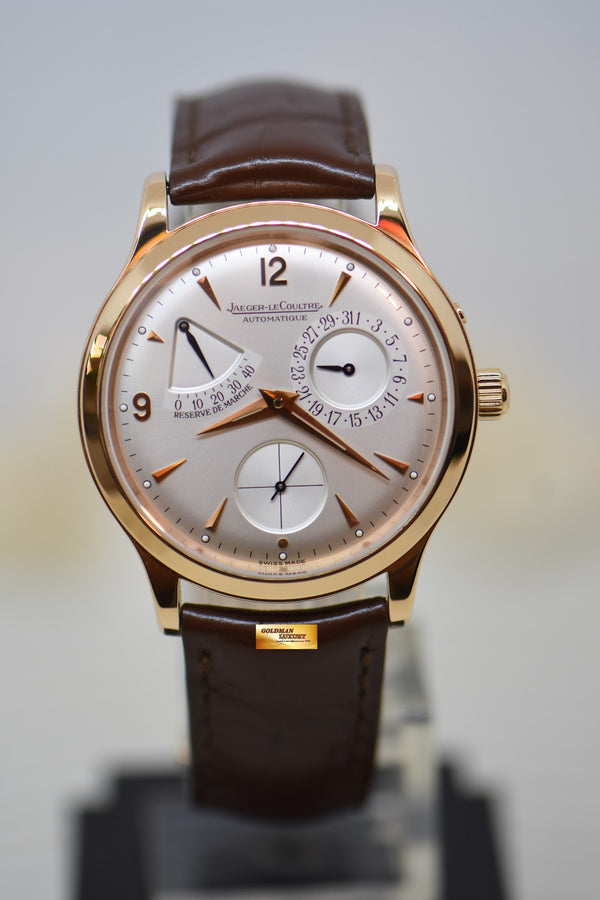 JAEGER-LeCOULTRE MASTER CONTROL RESERVE De MARCHE 37mm ROSE GOLD AUTOMATIC Q1482401 (See-thru Caseback) (MINT)