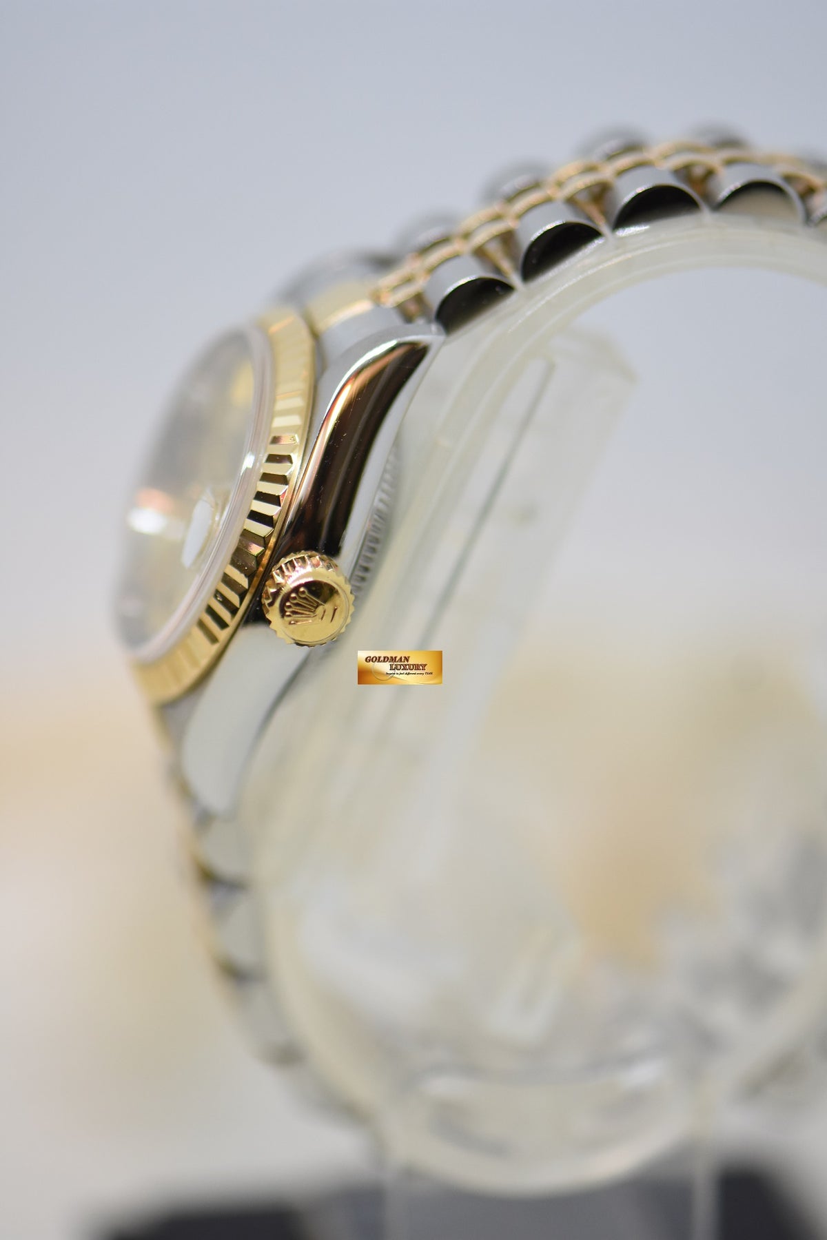 [SOLD] ROLEX OYSTER DATEJUST 26mm GOLD / STEEL IN JUBILEE BRACELET GOLD DIAL 79173 (MINT)