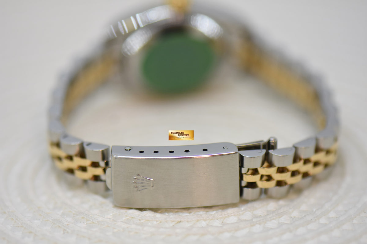[SOLD] ROLEX OYSTER DATEJUST 26mm GOLD / STEEL IN JUBILEE BRACELET GOLD DIAL 79173 (MINT)