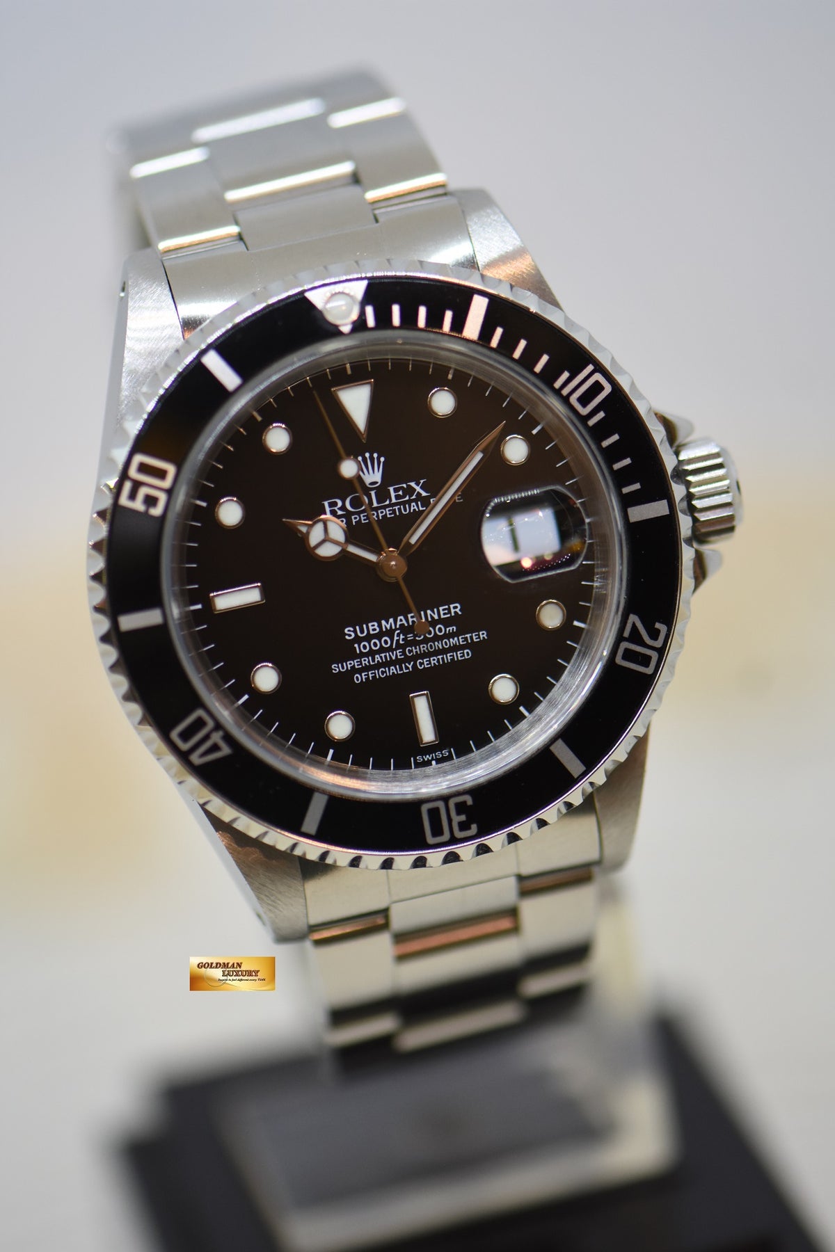[SOLD] ROLEX OYSTER PERPETUAL SUBMARINER DATE 40mm STEEL BRACELET “SWISS ONLY” DIAL 16610 (MINT)