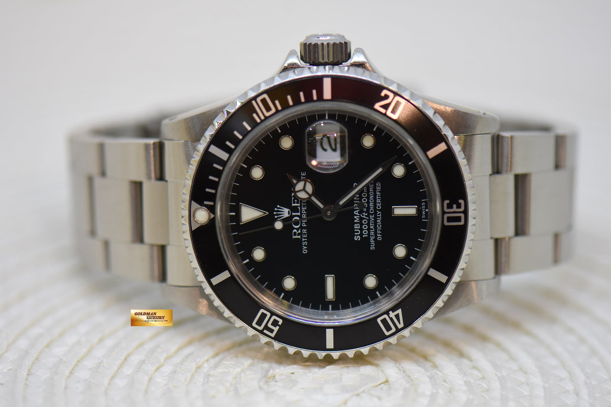 [SOLD] ROLEX OYSTER PERPETUAL SUBMARINER DATE 40mm STEEL BRACELET “SWISS ONLY” DIAL 16610 (MINT)