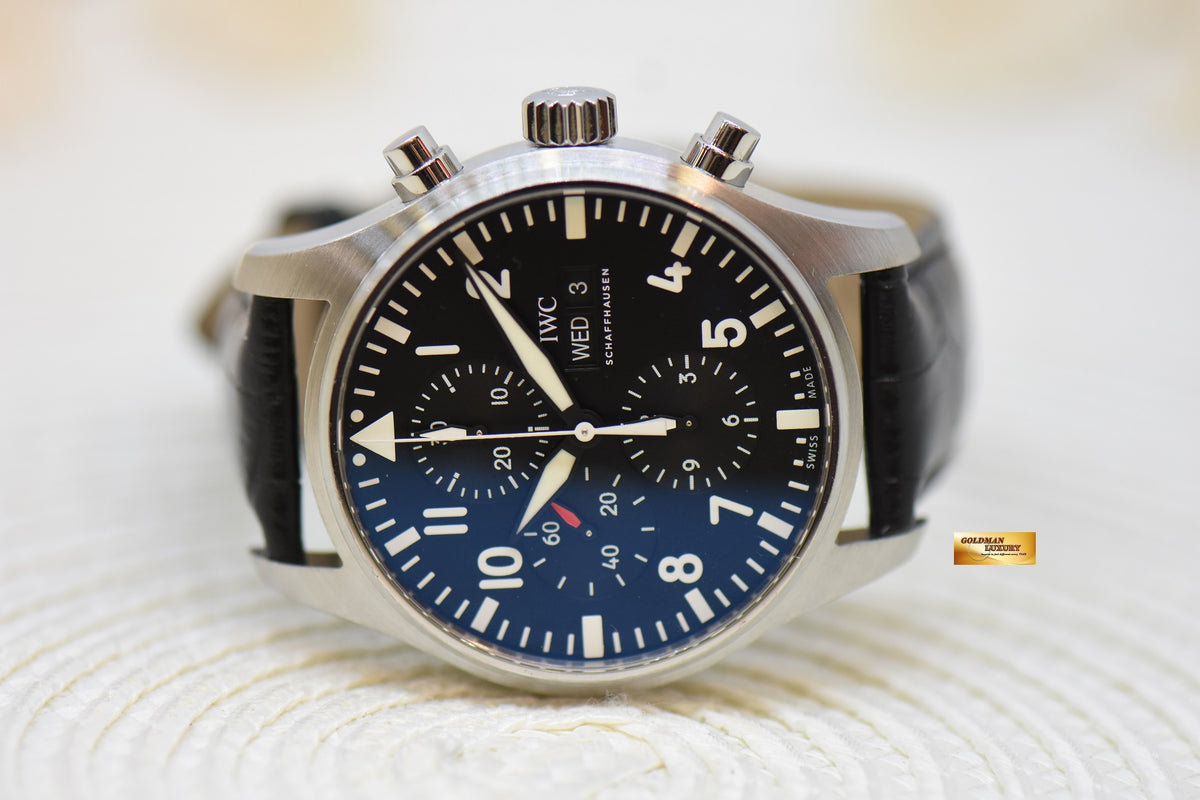 [SOLD] IWC PILOT CHRONOGRAPH 43mm DAY-DATE BLACK AUTOMATIC IW3777-09 (MINT)
