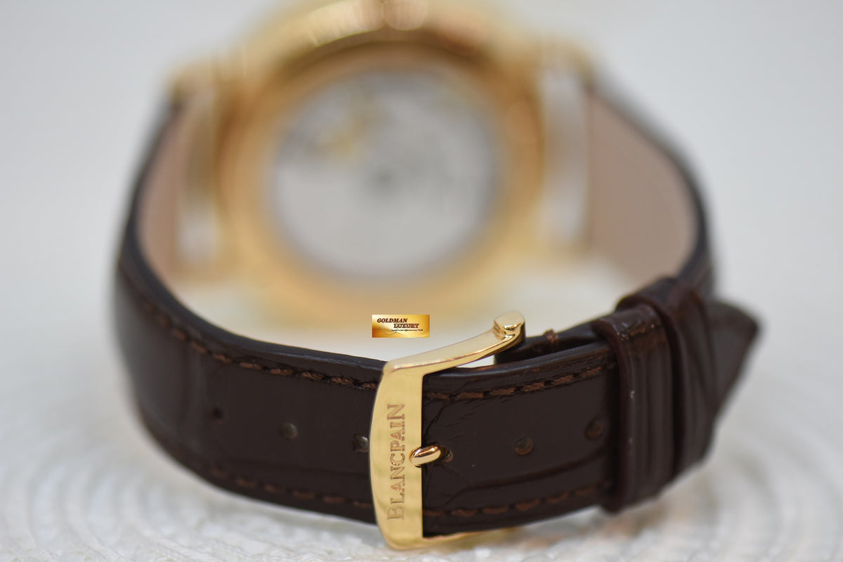 [SOLD] BLANCPAIN VILLERET QUANTIEME COMPLET ROSE GOLD 37.6mm COMPLETE CALENDAR & MOONPHASE AUTOMATIC 6263-3642A-55 (MINT)
