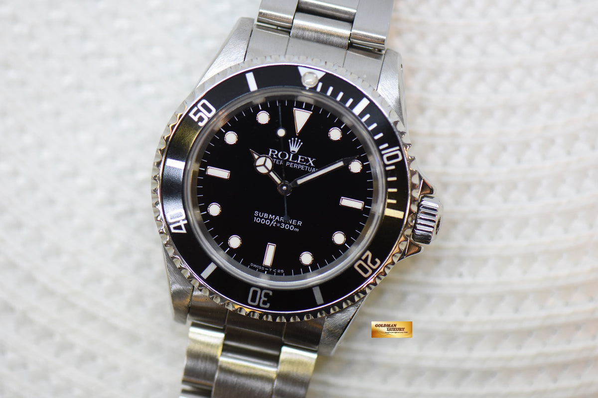 [SOLD] ROLEX OYSTER PERPETUAL SUBMARINER NO DATE 2 LINERS 40mm STEEL BRACELET TRITIUM DIAL 14060 (NEO-VINTAGE)