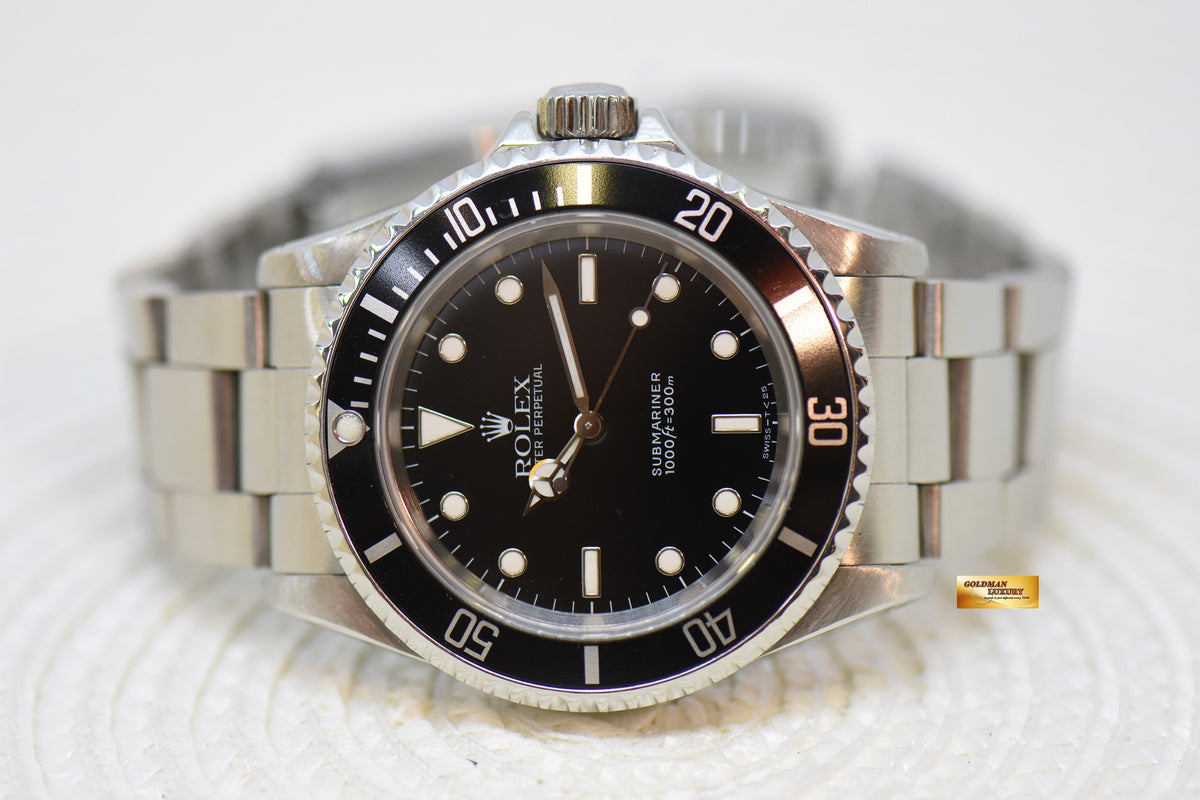 [SOLD] ROLEX OYSTER PERPETUAL SUBMARINER NO DATE 2 LINERS 40mm STEEL BRACELET TRITIUM DIAL 14060 (NEO-VINTAGE)