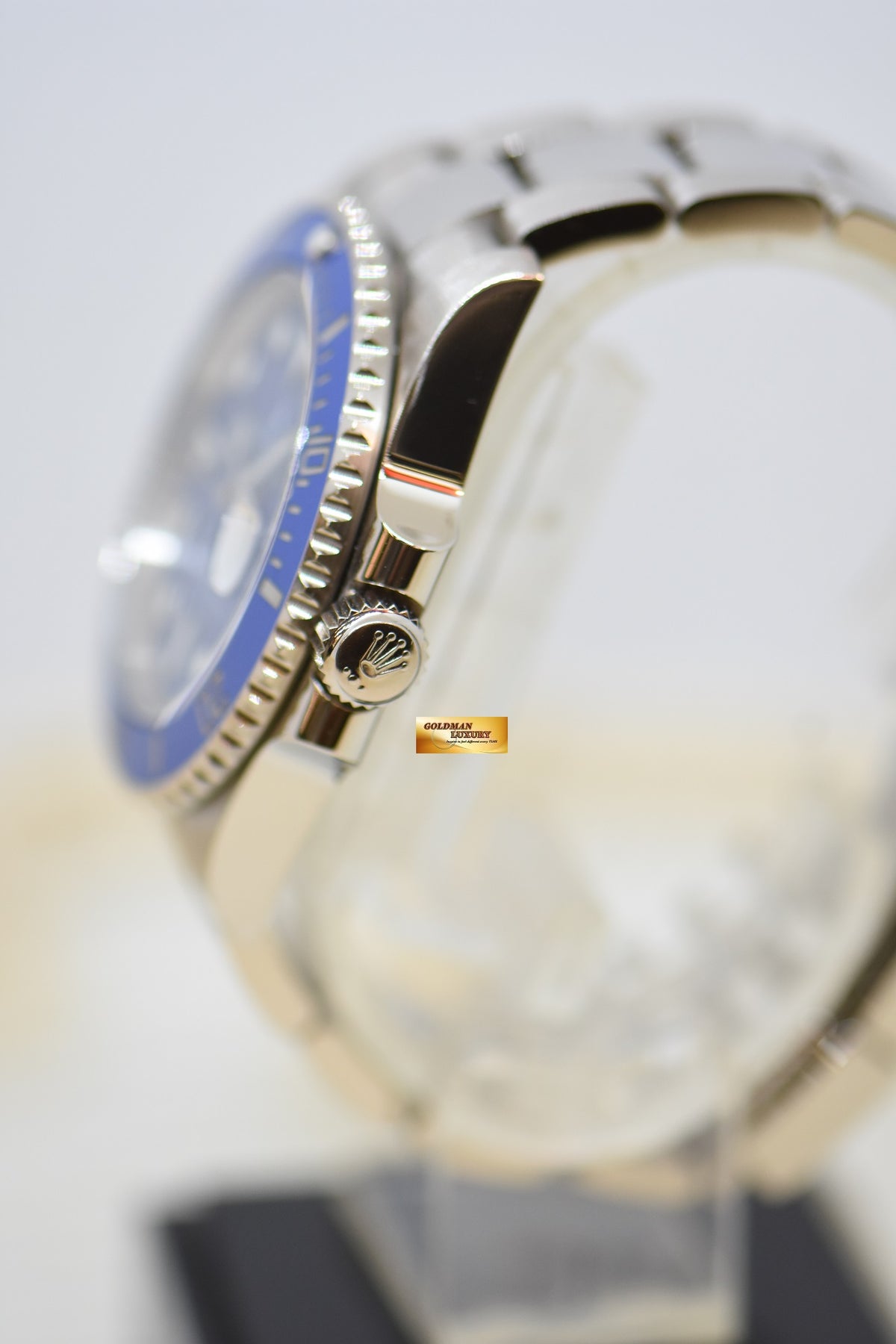 [SOLD] ROLEX OYSTER SUBMARINER 40mm WHITE GOLD IN OYSTER BRACELET BLUE DIAL BLUE CERAMIC BEZEL 116619LB (UNPOLISHED) (MINT)