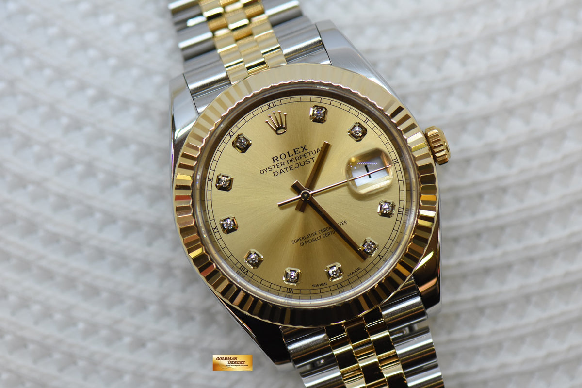 [SOLD] ROLEX OYSTER PERPETUAL DATEJUST II 41mm GOLD / STEEL IN JUBILEE BRACELET GOLD DIAMOND DIAL 126333 (LNIB)