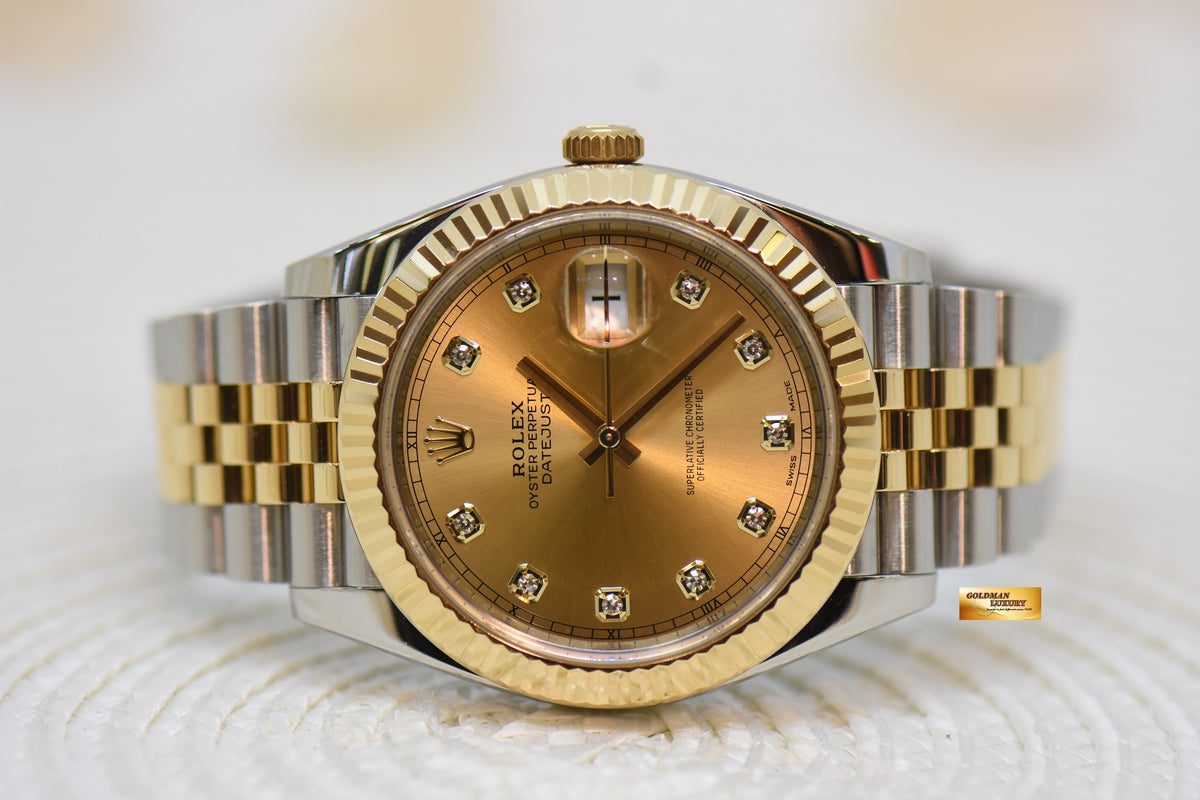 [SOLD] ROLEX OYSTER PERPETUAL DATEJUST II 41mm GOLD / STEEL IN JUBILEE BRACELET GOLD DIAMOND DIAL 126333 (LNIB)