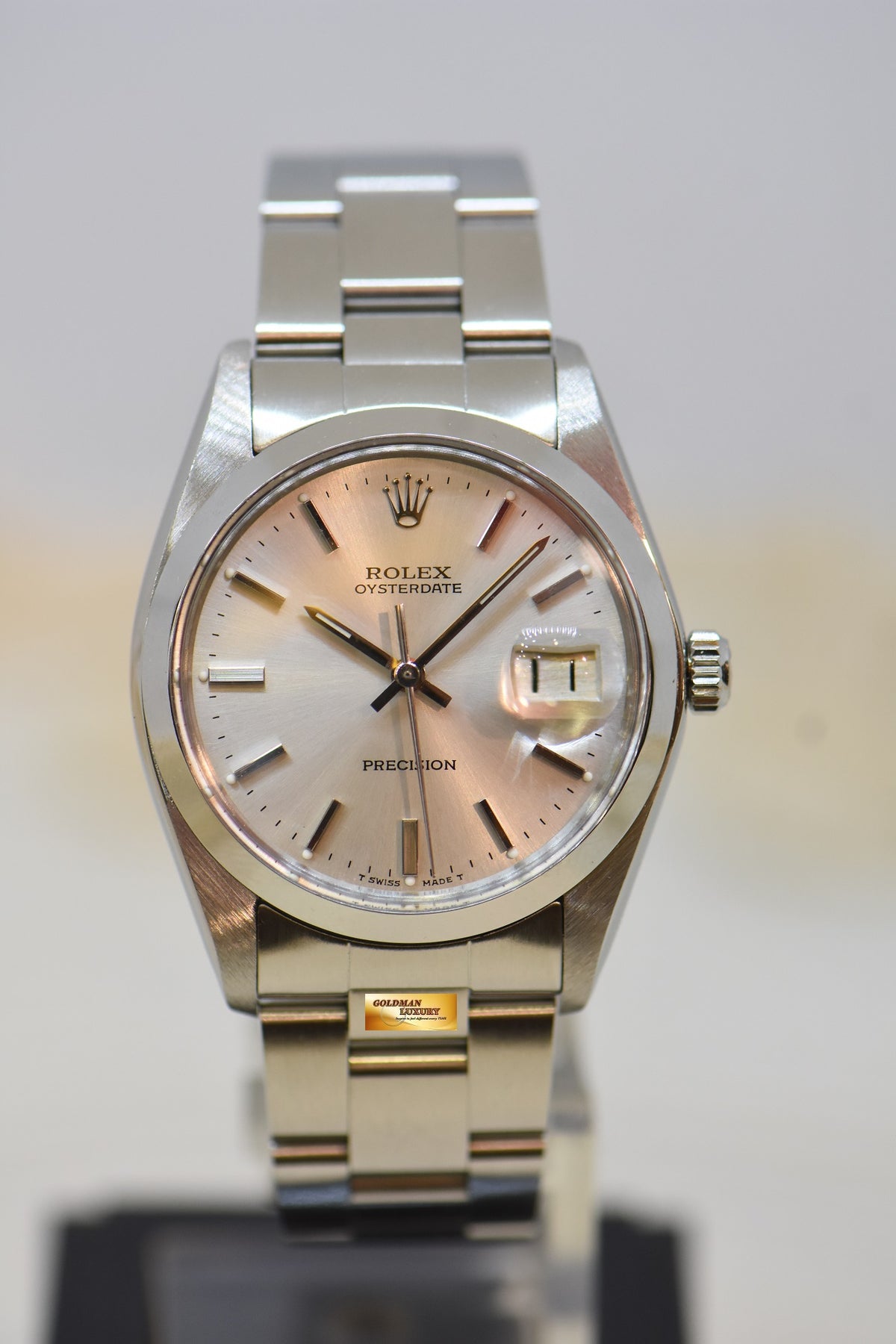 [SOLD] ROLEX OYSTERDATE PRECISION 34mm IN STEEL OYSTER BRACELET SILVER DIAL 6694 (VINTAGE-MINT)