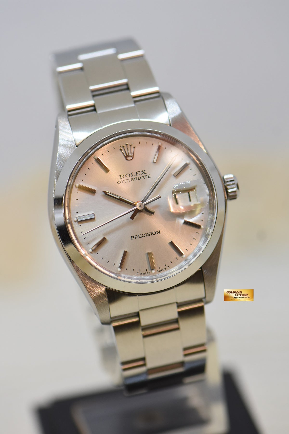 [SOLD] ROLEX OYSTERDATE PRECISION 34mm IN STEEL OYSTER BRACELET SILVER DIAL 6694 (VINTAGE-MINT)