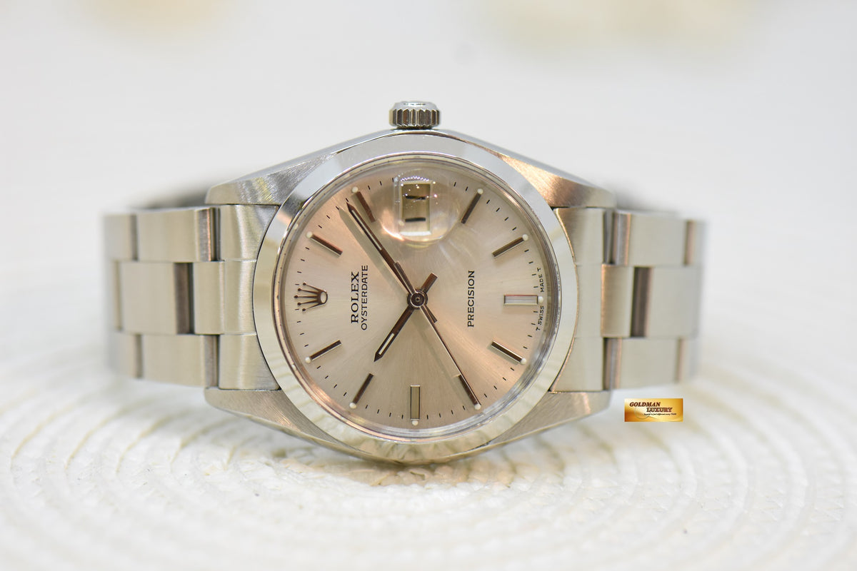 [SOLD] ROLEX OYSTERDATE PRECISION 34mm IN STEEL OYSTER BRACELET SILVER DIAL 6694 (VINTAGE-MINT)