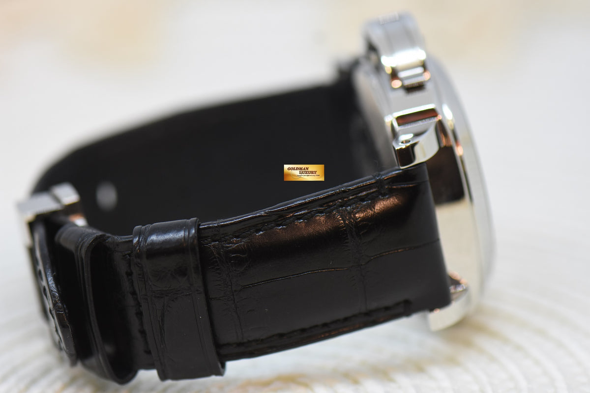 [SOLD] PANERAI LUMINOR MARINA 44mm STEEL IN LEATHER BLACK DIAL AUTOMATIC PAM 104 (MINT)