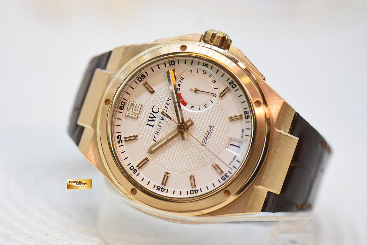 [SOLD] IWC INGENIEUR 7 DAYS POWER RESERVE 45.5mm ROSE GOLD IN LEATHER STRAP AUTOMATIC IW500503 (MINT)