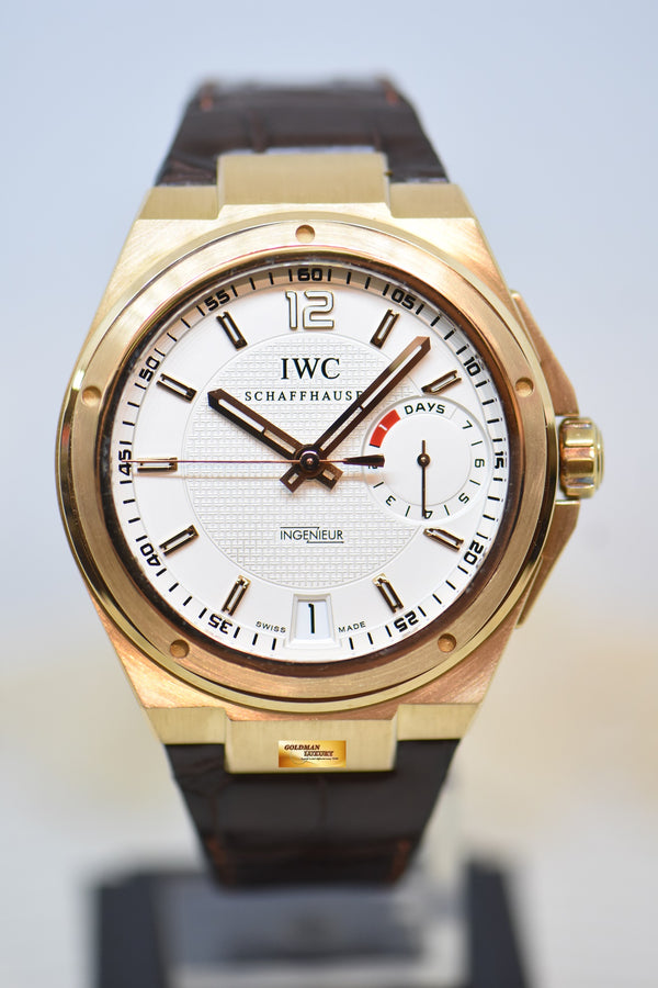 [SOLD] IWC INGENIEUR 7 DAYS POWER RESERVE 45.5mm ROSE GOLD IN LEATHER STRAP AUTOMATIC IW500503 (MINT)