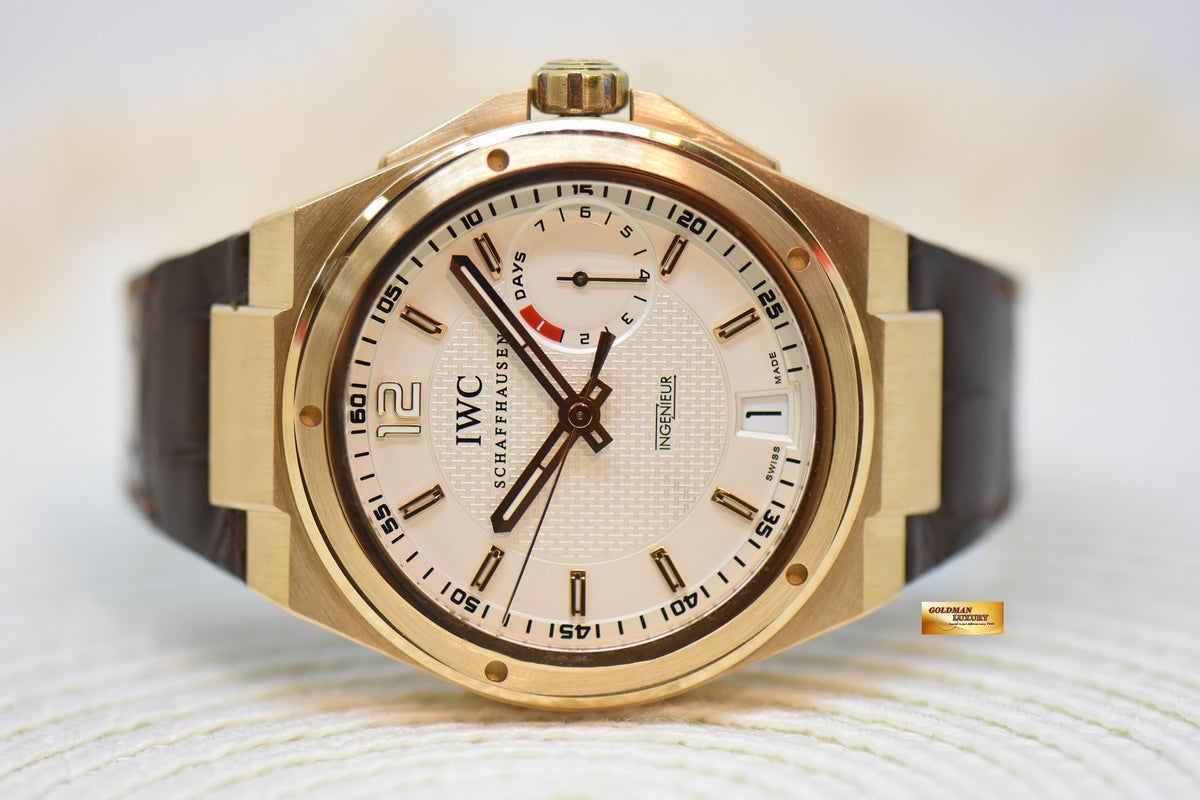 [SOLD] IWC INGENIEUR 7 DAYS POWER RESERVE 45.5mm ROSE GOLD IN LEATHER STRAP AUTOMATIC IW500503 (MINT)