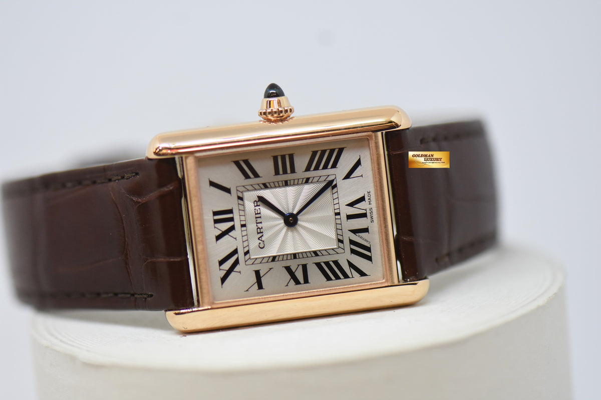[SOLD] CARTIER TANK LOUIS CARTIER ROSE GOLD IN LEATHER LARGE MODEL MANUAL WINDING WGTA0011 (MINT)