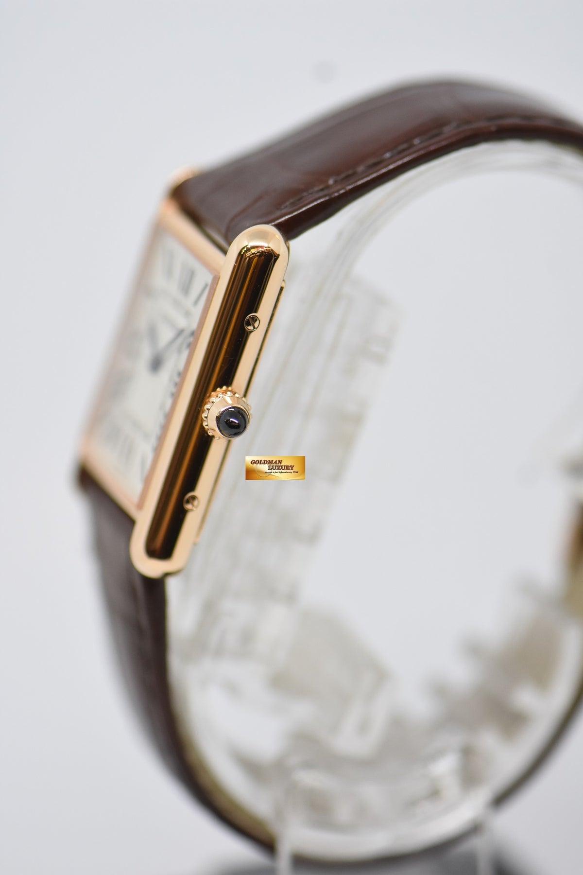 [SOLD] CARTIER TANK LOUIS CARTIER ROSE GOLD IN LEATHER LARGE MODEL MANUAL WINDING WGTA0011 (MINT)