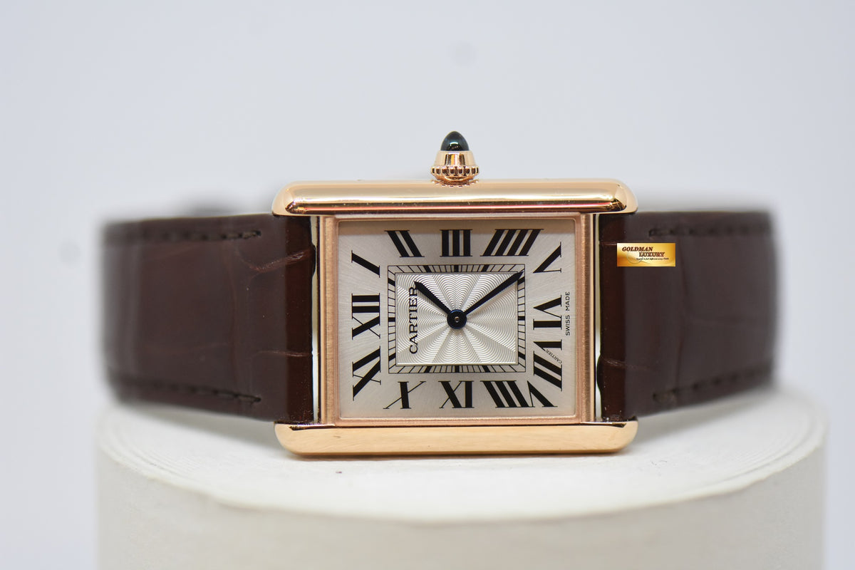 [SOLD] CARTIER TANK LOUIS CARTIER ROSE GOLD IN LEATHER LARGE MODEL MANUAL WINDING WGTA0011 (MINT)