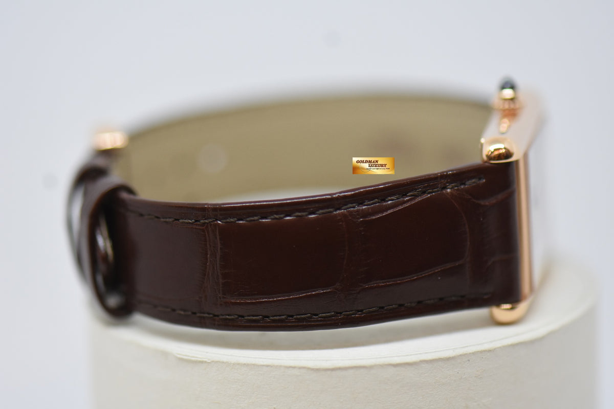 [SOLD] CARTIER TANK LOUIS CARTIER ROSE GOLD IN LEATHER LARGE MODEL MANUAL WINDING WGTA0011 (MINT)