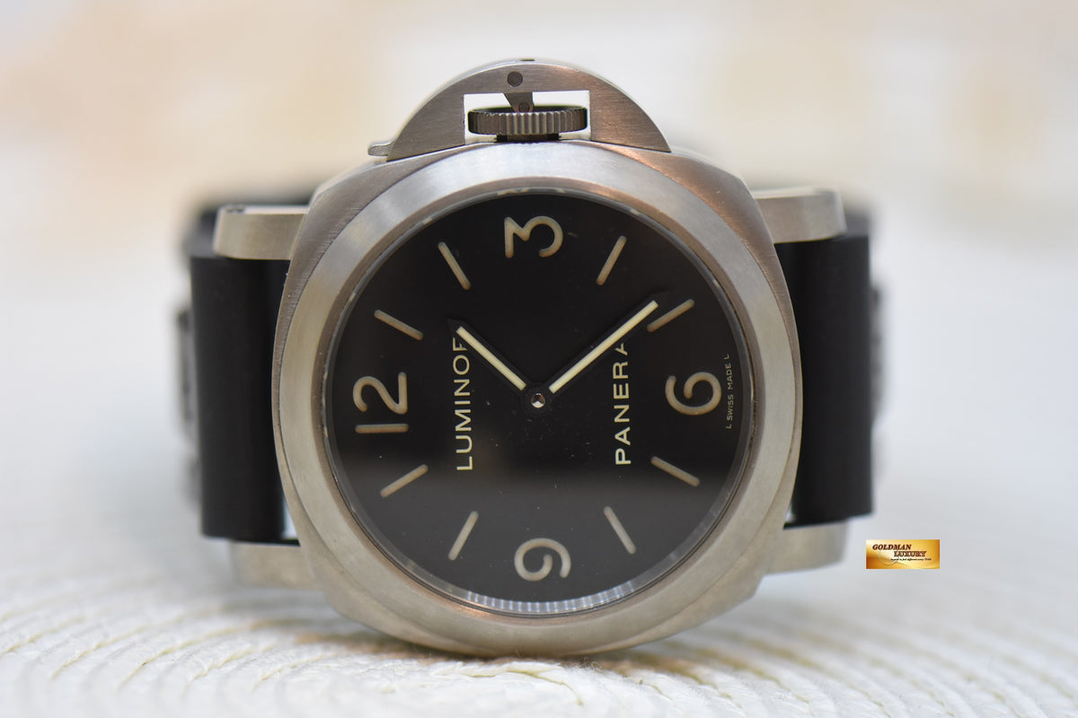 [SOLD] PANERAI LUMINOR 44mm TITANIUM IN LEATHER BLACK SANDWICH DIAL MANUAL WINDING PAM 176 (MINT)