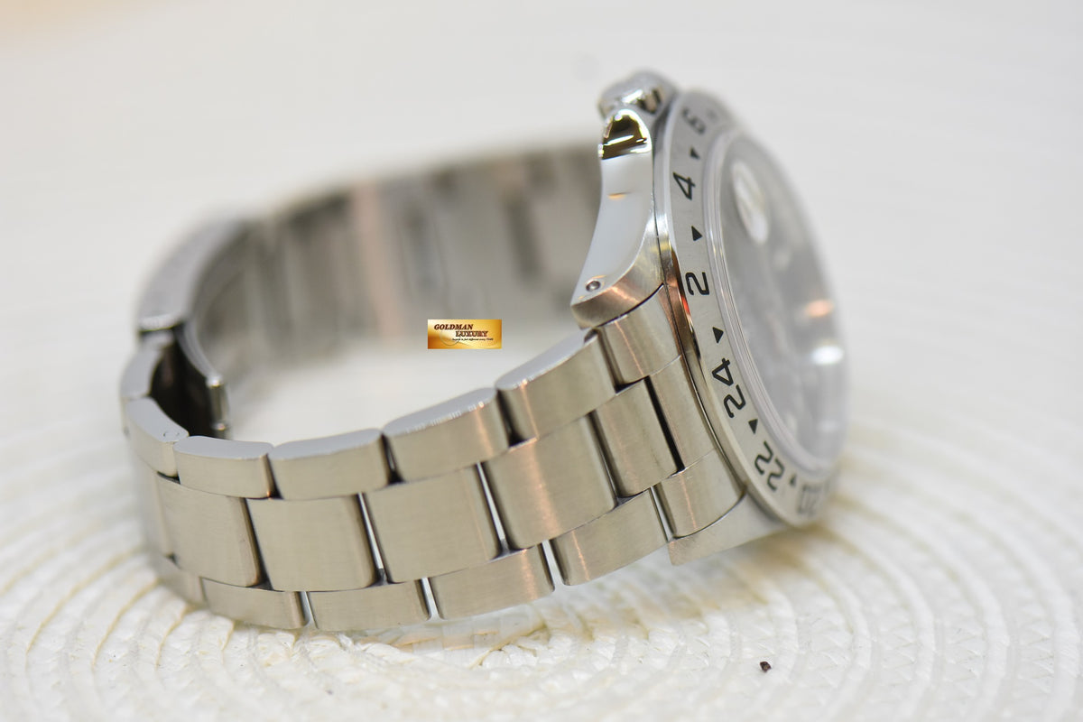 [SOLD] ROLEX OYSTER PERPETUAL EXPLORER II 40mm STEEL BLACK TRITIUM DIAL CALIBRE 3185 16570 (PINHOLE-NON SOLID END LINKS) (MINT)