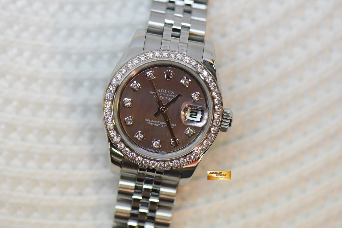 [SOLD] ROLEX OYSTER PERPETUAL DATEJUST 26mm MOP ORIGINAL DIAMOND DIAL & BEZEL STEEL JUBILEE 179384 (MINT)