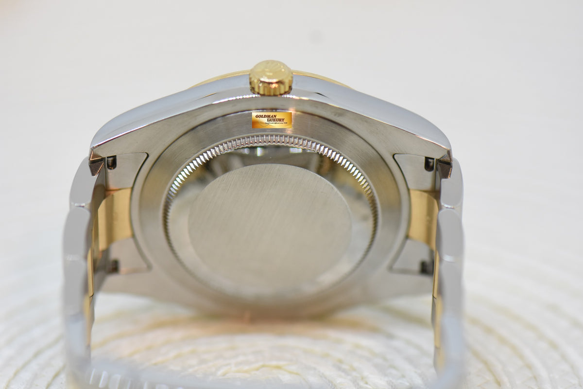 [SOLD] ROLEX OYSTER PERPETUAL DATEJUST II 41mm GOLD / STEEL IN OYSTER BRACELET GOLD DIAMOND DIAL 116333 (MINT)