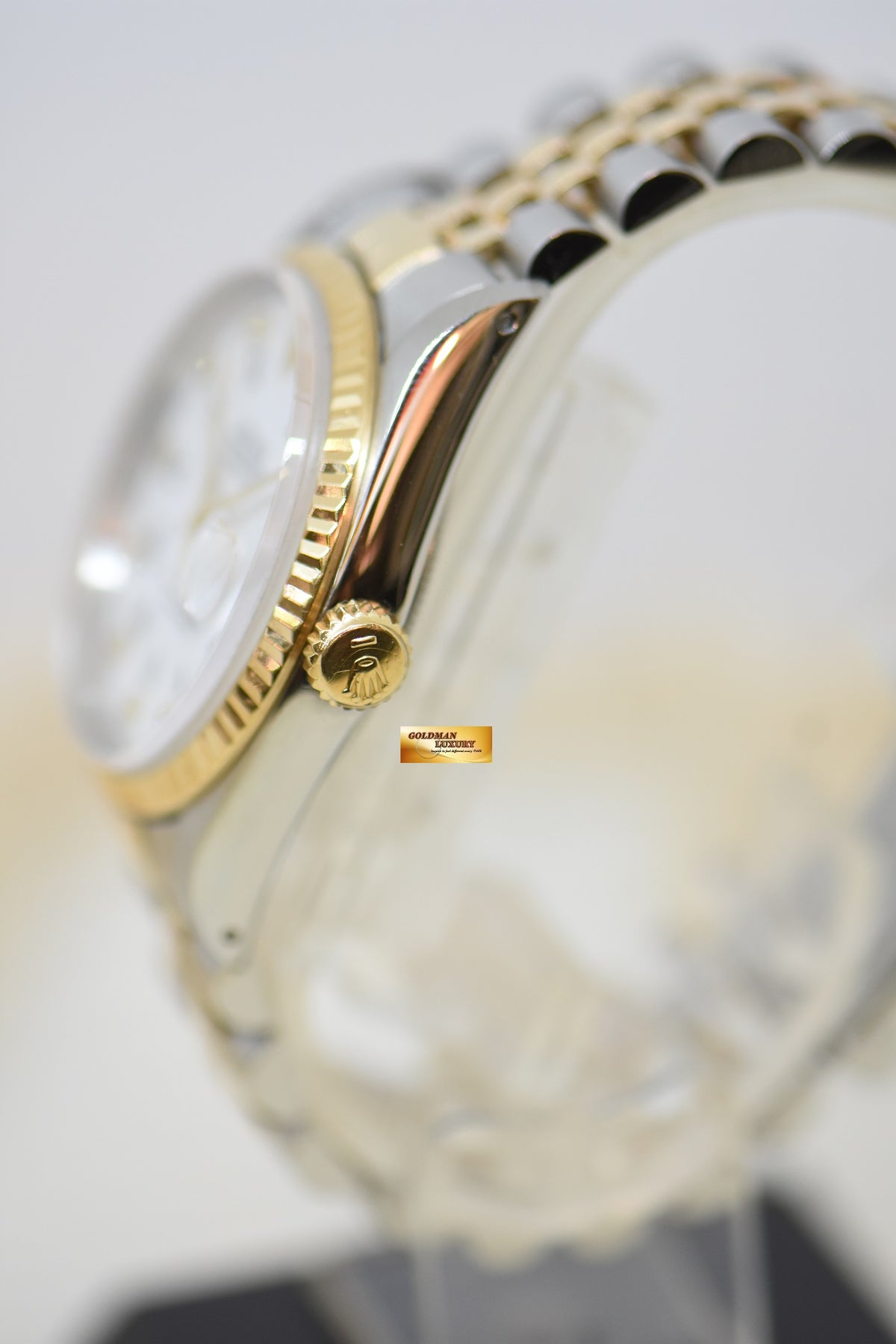 [SOLD] ROLEX OYSTER DATEJUST 36mm HALF-GOLD IN JUBILEE BRACELET WHITE DIAMOND ROMAN DIAL 16233 (QUICKSET-DATE) (MINT)