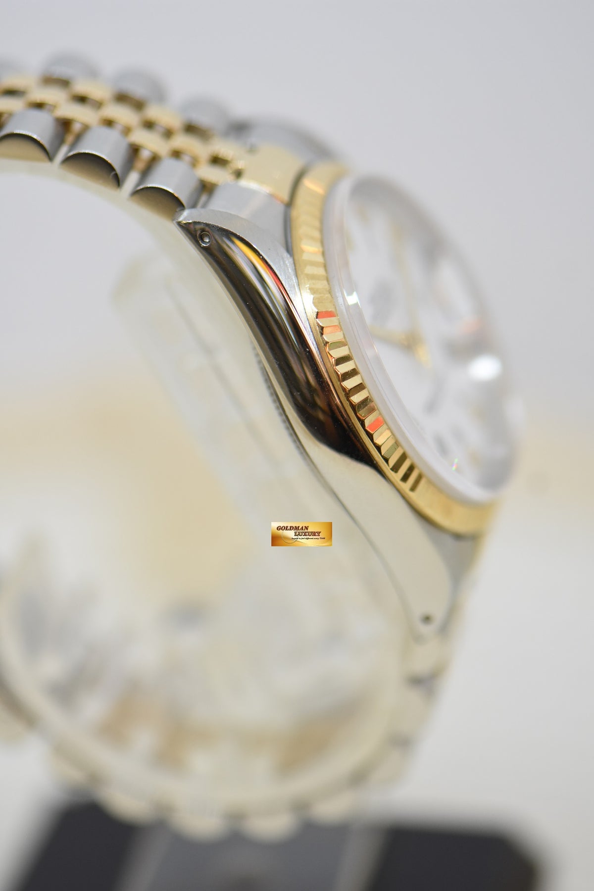 [SOLD] ROLEX OYSTER DATEJUST 36mm HALF-GOLD IN JUBILEE BRACELET WHITE DIAMOND ROMAN DIAL 16233 (QUICKSET-DATE) (MINT)