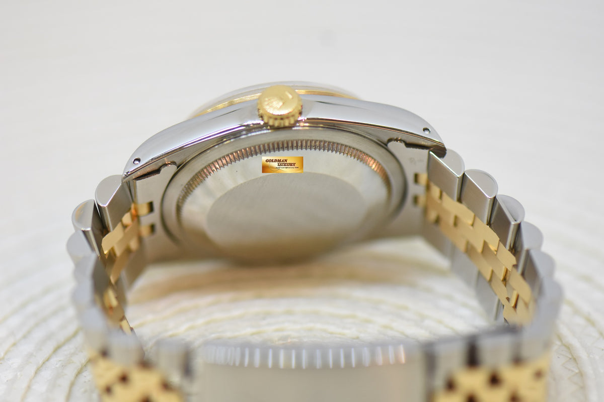 [SOLD] ROLEX OYSTER DATEJUST 36mm HALF-GOLD IN JUBILEE BRACELET WHITE DIAMOND ROMAN DIAL 16233 (QUICKSET-DATE) (MINT)